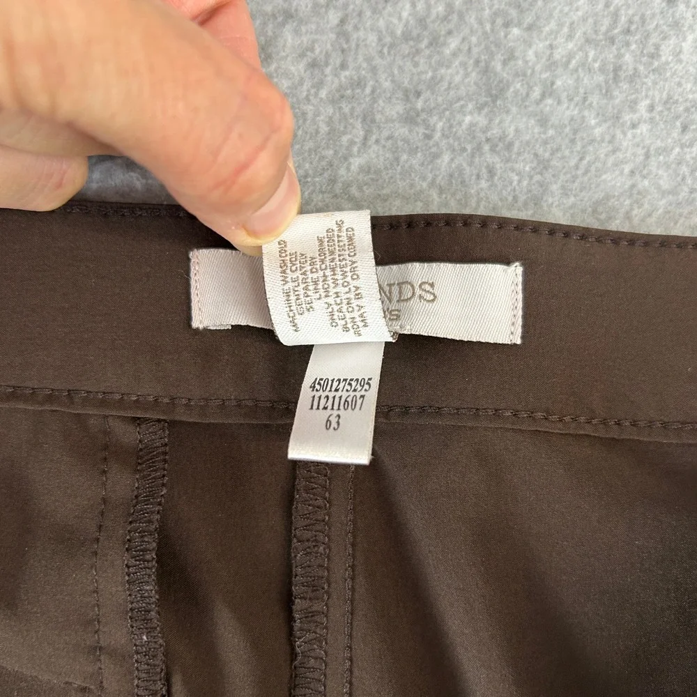 Weekends by Chico's Pants Brown Straight Leg Stretch Trousers Womens Size 1 (8)